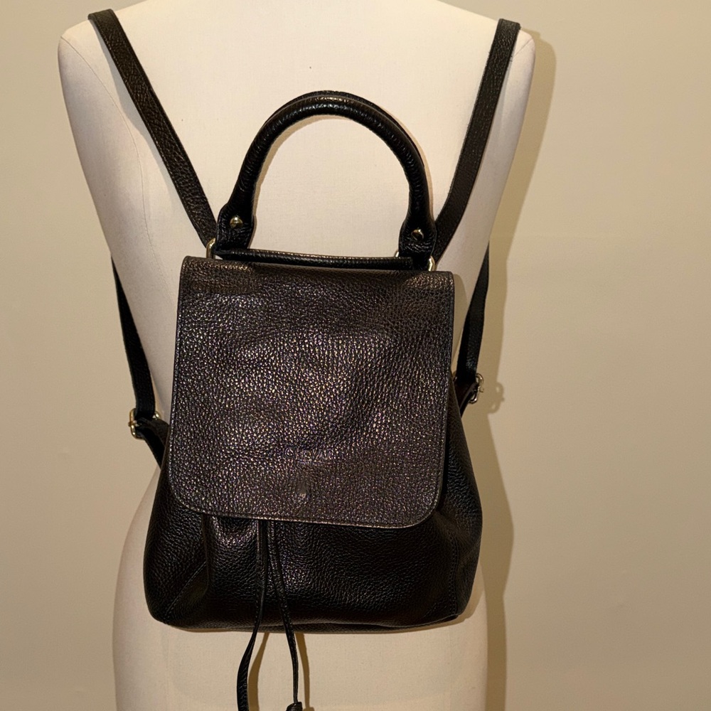 Cheval Firenze Chic Black Leather Backpack Purse
